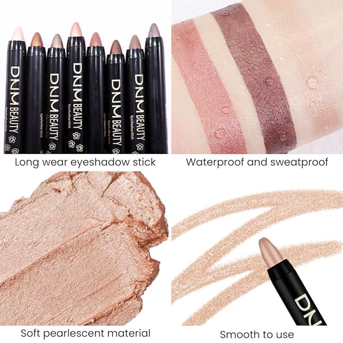 evpct Sand Shimmer Cream Eye Shadow Brightener Sticks Set for Eyes, Sand Matte Pencil Eye shadow Applicator Stick Pen Palette Makeup Waterproof sombras en crema para ojos 25#