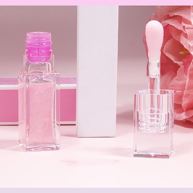 Magic Color Changing Moisturizing Lip Glow Oil - Big Brush Plumping Glimmer Lipstick, Fresh Texture, Hydrating, Non-Sticky Long Lasting Gloss