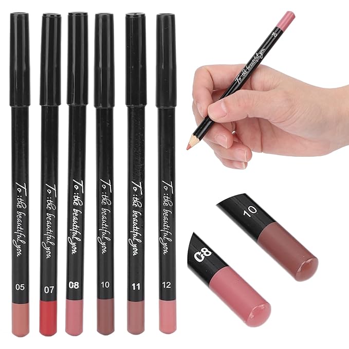 6pcs Lip Liner, Professional Waterproof Matte Long Lasting Long