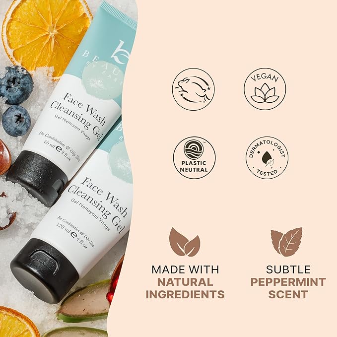 Beauty by Earth Clean Face Wash - USA Made with Organic & Natural Ingredients, Non-Toxic Facial Cleanser