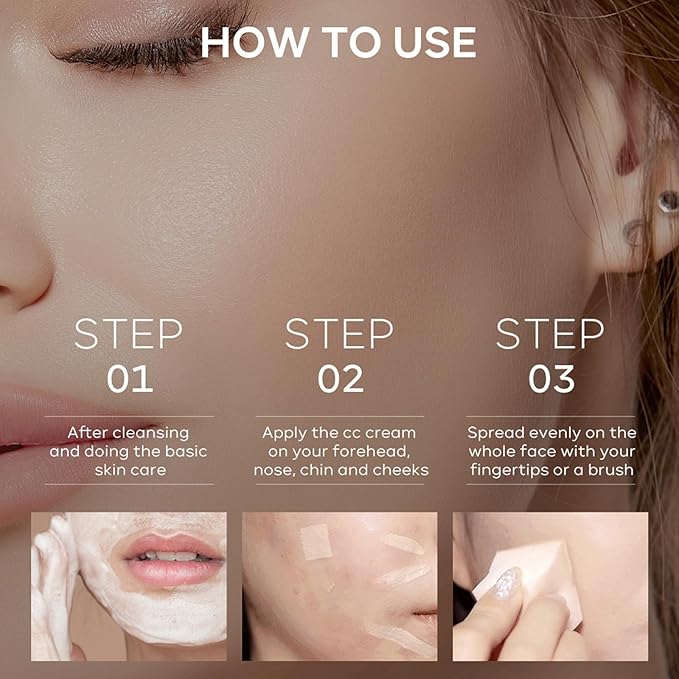 CC Cream Tinted Moisturizer with SPF 15, Color Cream Foundation(Natural)