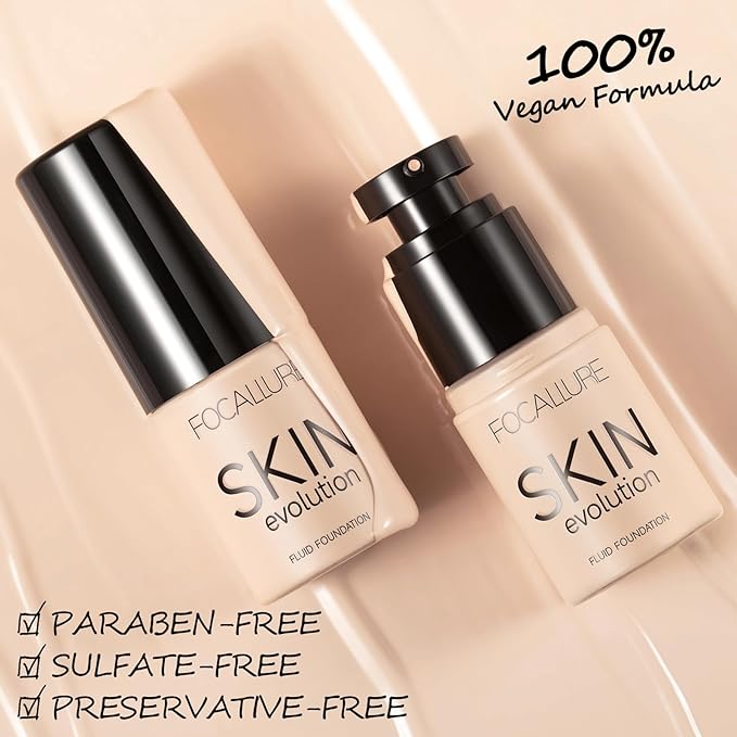 FOCALLURE 2 Pcs Liquid Foundation, Skin Evolution Foundation