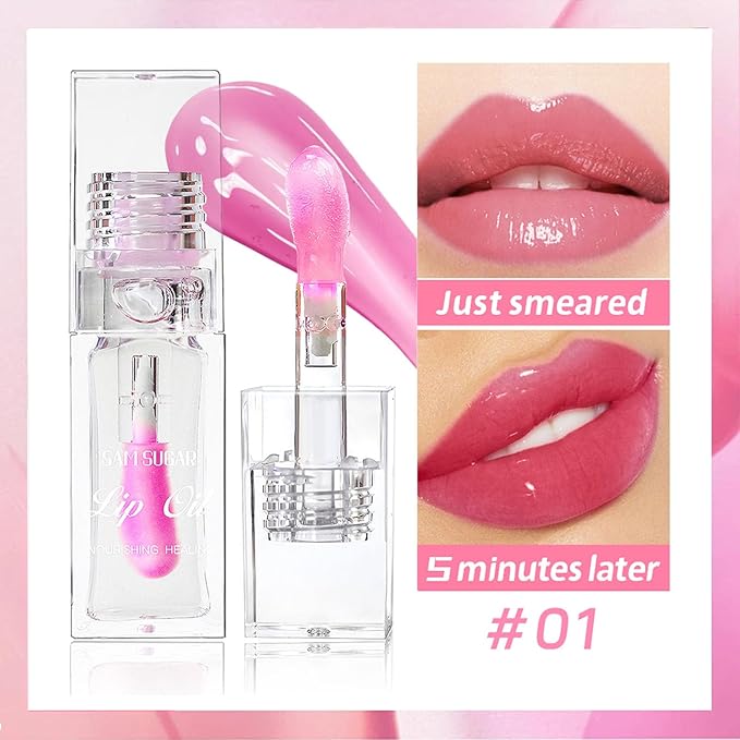 Magic Color Changing Lip Oil,Plumping Glimmer Color Changing Lip