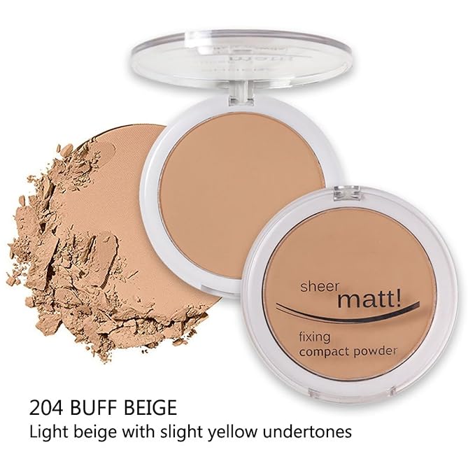 MAEPEOR Pressed Powder 8 Colors Oil Control Matte Buff Beige)