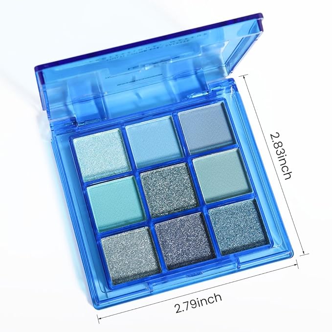 Sapphire Blue Smoky Eye Shadow Palette,Navy Royal Blue Green Goth High Pigment Natural Eyeshadow Palette,Waterproof,Blendable Long Lasting Naturing-Looking,Vegan & Cruelty-Free