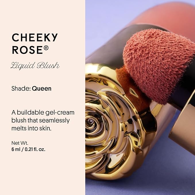 Winky Lux Cheeky Rose Liquid Blush, Gel-Cream Blush with Buildable Color, Lightweight Velvet Finish for Long Lasting Color, Neutral Rose, Queen