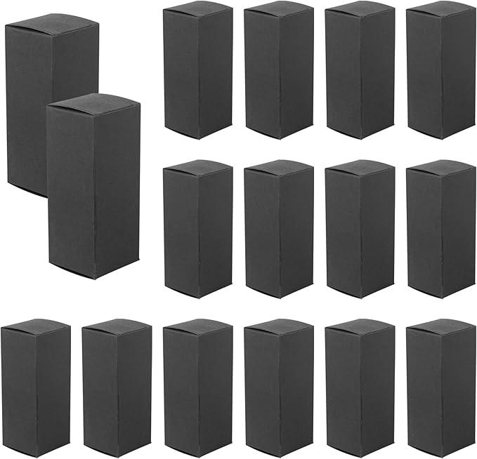 Framendino, 50 Pack Black Kraft Paper Lipstick Boxes Rectangle Lipstick Bottle Boxes Reusable Lip Balm Packaging Cases Gift Wrapping Box for DIY Gift Packaging (3.54x1.41x1.41)