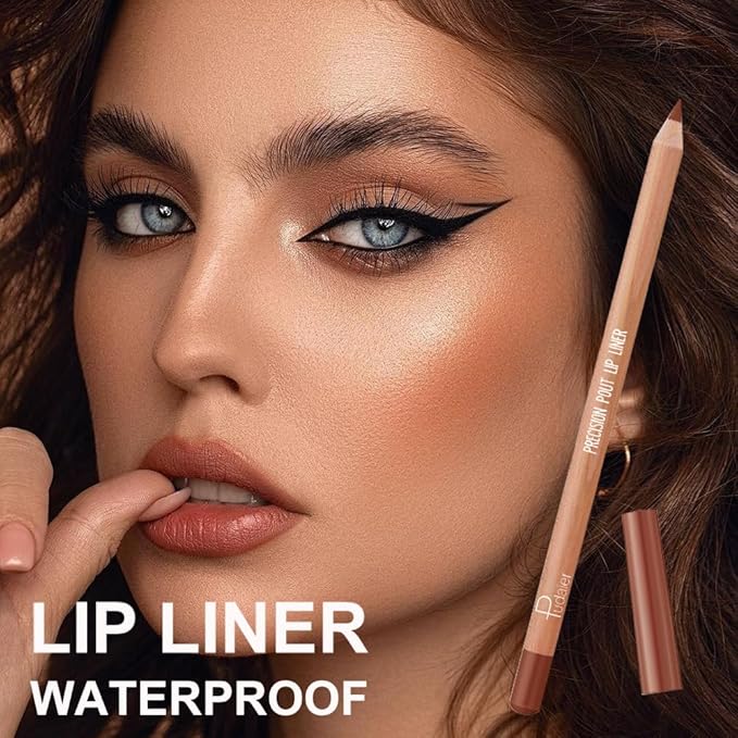 12 Colors Lip Liner Set, Matte Finish Series Lip Liners Pen Kit for Women, Long Lasting Waterproof Smooth High Pigmented Lip Pencil for Daily Makeup (Set B)