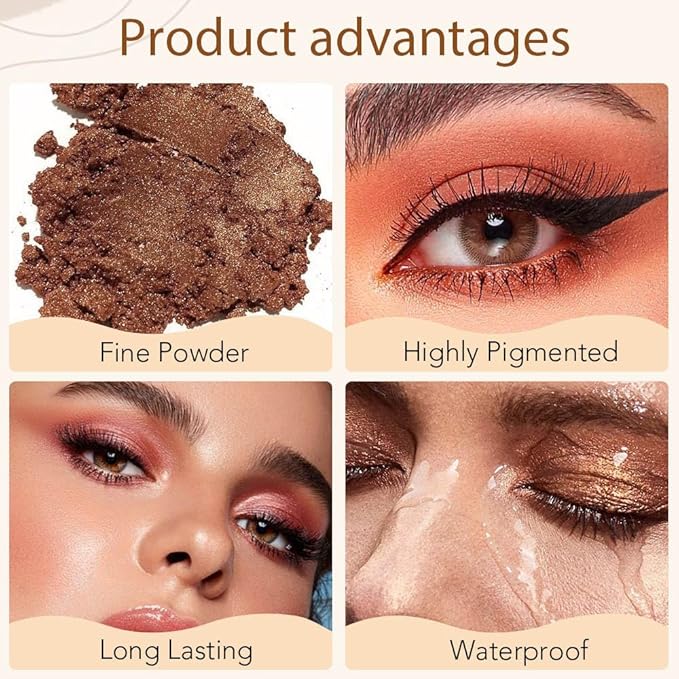 4 Colors Matte Shimmer Eyeshadow Makeup Palette,Rose Gold Champagne Nude Highly Pigmented Natural Neutral Eye Shadow Palette,Long Lasting Waterproof Naturing-Looking Women Girls Eye Shadow,Blendable