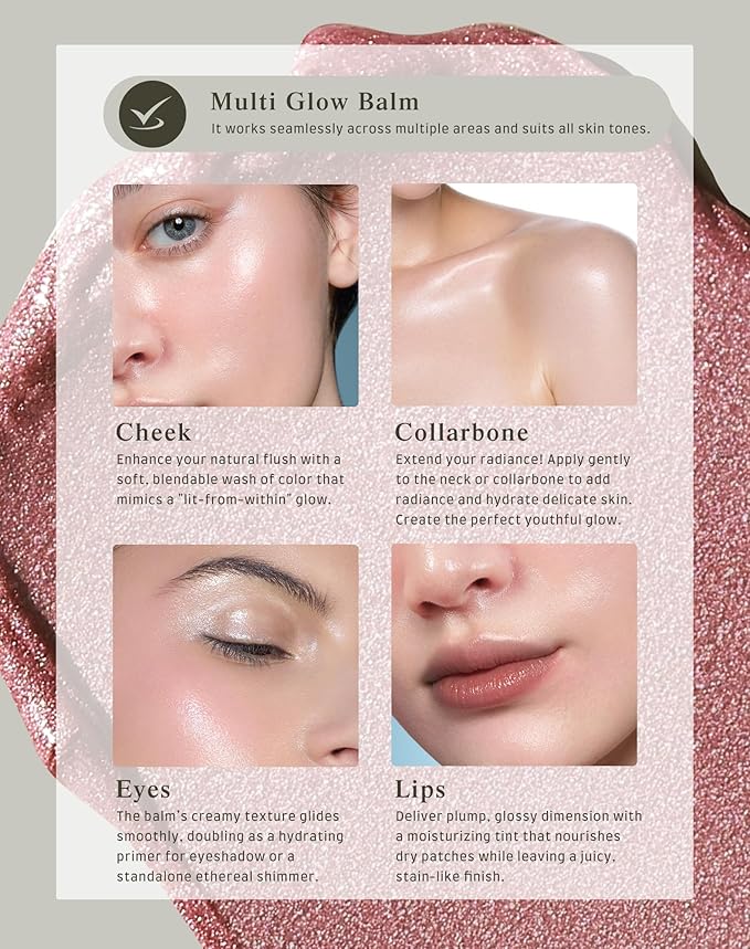 Multi Glow Balm, Cream Blush for Cheeks, Blush Balm Face Makeup, Radiant Finish, Hydrating, Creamy, Lightweight & Blendable Color, Face Makeup, 0.63 Oz