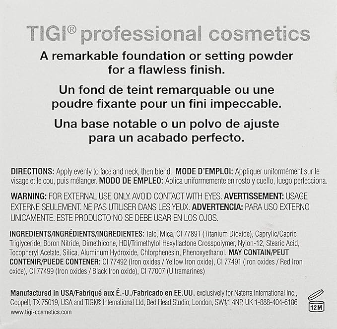 TIGI Cosmetics Powder Foundation, Shi Shi, 0.37 Ounce
