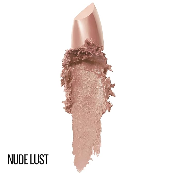Maybelline Color Sensational Lipstick, Lip Makeup, Cream Finish, Hydrating Lipstick, Nude Lust, Nude ,1 Count