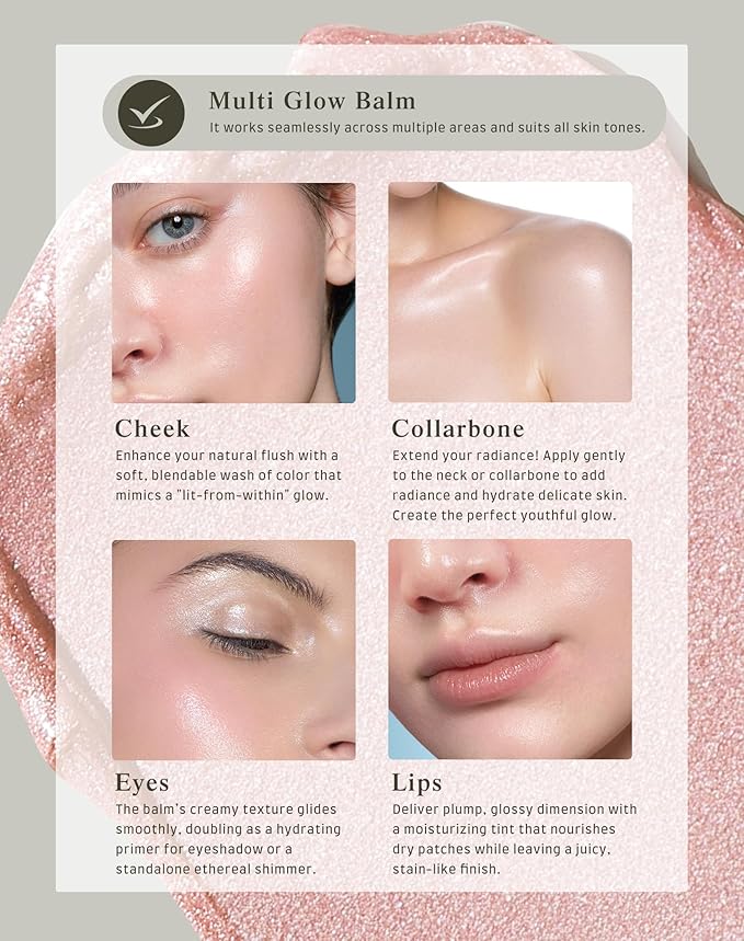 Multi Glow Balm, Cream Blush for Cheeks, Blush Balm Face Makeup, Radiant Finish, Hydrating, Creamy, Lightweight & Blendable Color, Face Makeup, 0.63 Oz