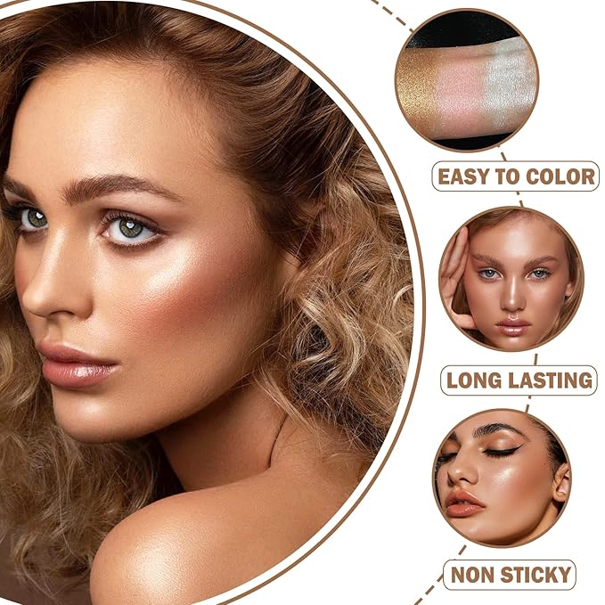 Polvo De Hadas Body Glitter Face Highlighter Powder Glow(Fairy Pink)