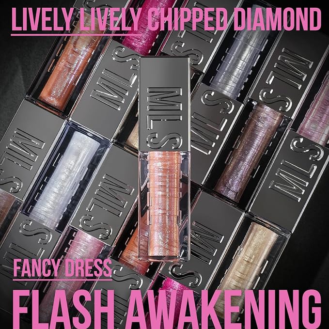 Mirror Glitter Lipstick, Sparkling Shimmer High Pigment Waterproof Long Lasting Lip Gloss, Shimmer Moisturizer Lip Gloss, Diamond Shiny Bold Glow Lip Stain for Lip Makeup (C12, 0.11 fl.oz)