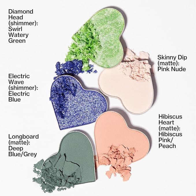 Pacifica Eyeshadow Palette – Waikiki Mineral Eyeshadow, Blendable Shimmer & Matte Shades w/Velvet Matte, Shimmer & Metallic, Cocoa Butter Infused, Talc-Free, Vegan & Cruelty-Free, 0.24 oz 10 Shades