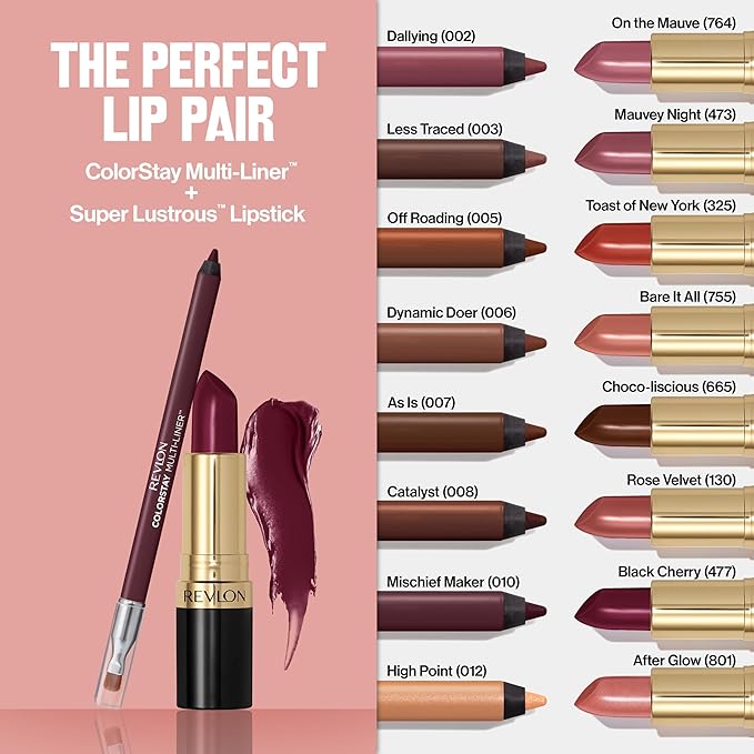 Revlon ColorStay Multi-Liner, Creamy Formula, Multiuse For Lips, Eyes & Face, Precision Brush for Easy Blending, 006 Dynamic Doer