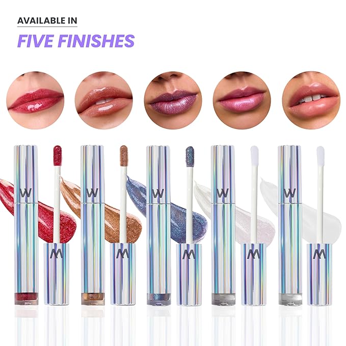 Wonderskin WONDER BLADING Top Gloss - Gold Glitter Lip Gloss, Hydrating and High Shine Finish Lip Makeup (Gold Glitter)