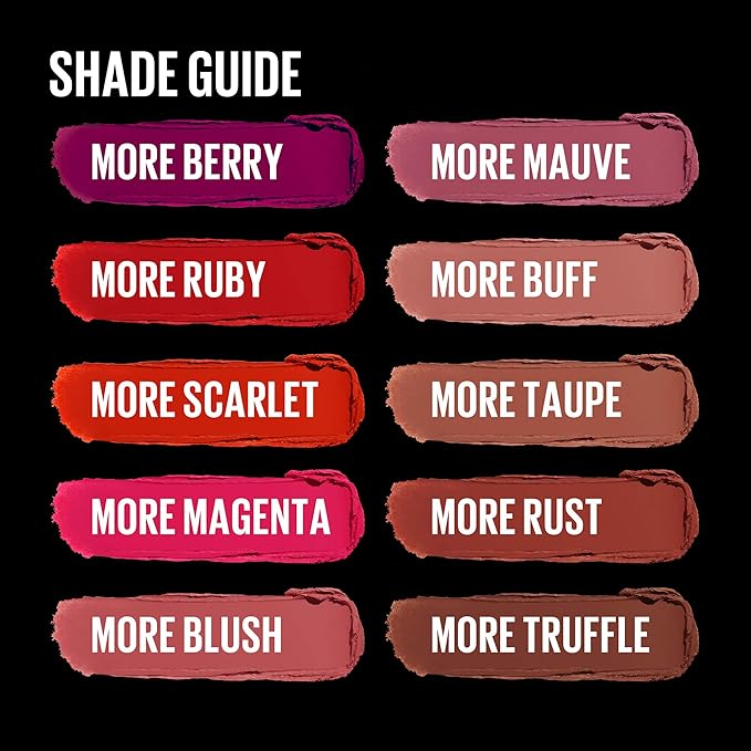 Maybelline Color Sensational Ultimatte Matte Lipstick, Non-Drying, Intense Color Pigment, More Rust, Rusty Red, 1 Count