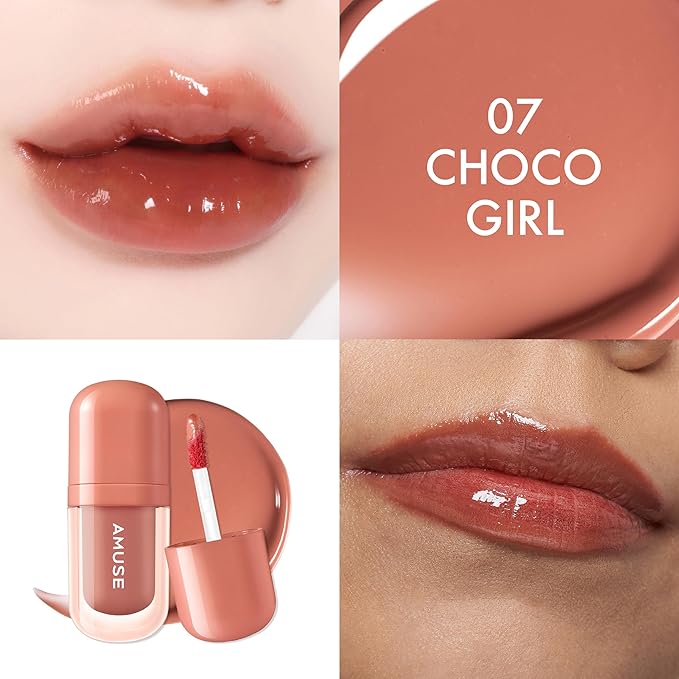 Amuse SEOUL BEBE TINT - 07 CHOCO GIRL | 24-hour Long-lasting Lip Stain, Plumping, Hydrating, Moisturizing, No Peel Off, Lip Care, Treatment, Non Sticky, Korean Lip Tint for Dry Lips