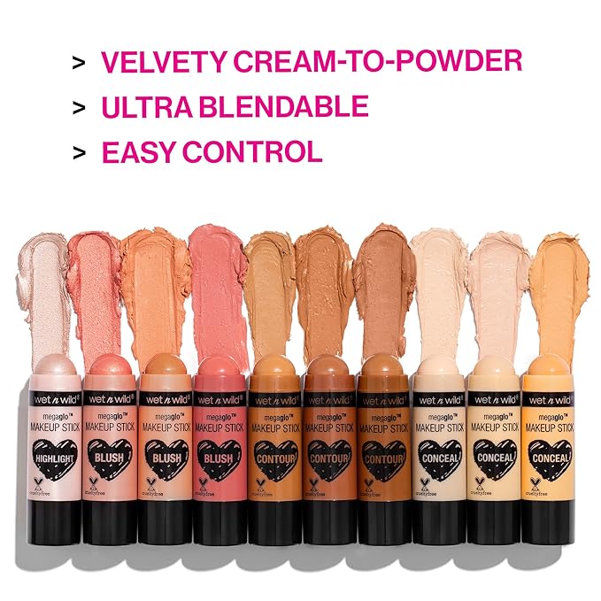wet n wild MegaGlo Makeup Stick, Buildable Color, Versatile Use, Cruelty-Free & Vegan - Glitzed Spell