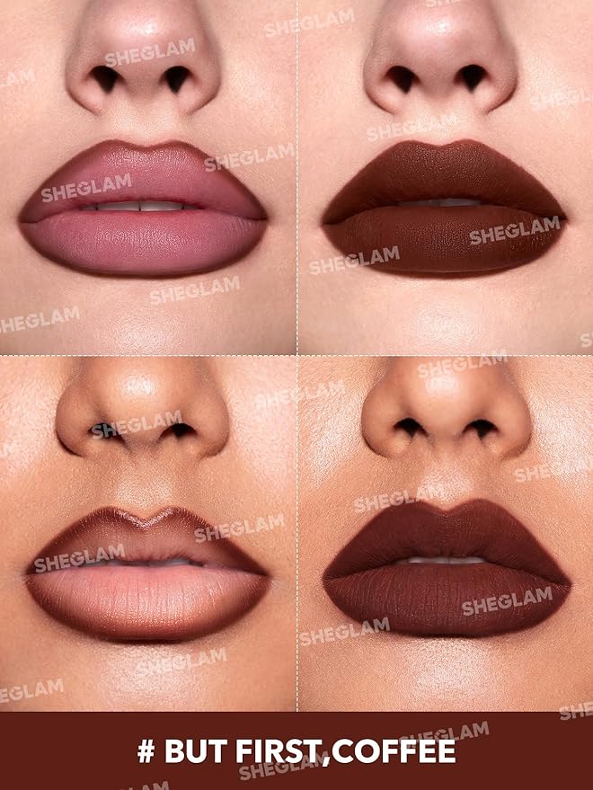 SHEGLAM Lip Liner Creamy Matte Pencil High Pigment Not Easy to Fade Silky Smooth Matte Contour Tint Lip Makeup-But First,Coffee