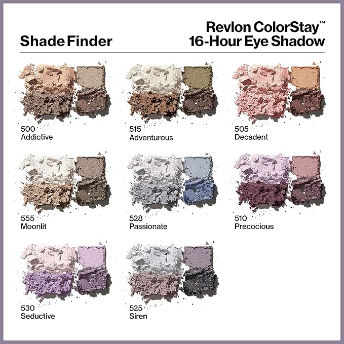 Revlon Eyeshadow Palette, ColorStay 16 Hour Eye Makeup, Velvety Pigmented Blendable Matte & Shimmer Finishes, 510 Precocious, 0.16 Oz,Cream,Powder