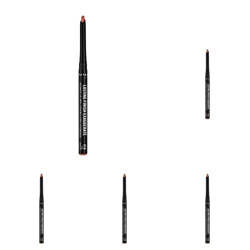Rimmel Lasting Finish Exaggerate Automatic Lip Liner, 18 Rose Addiction (Pack of 5)