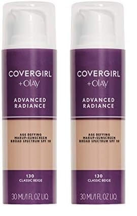 COVERGIRL Advanced Radiance Age Defying Foundation Makeup Natural of 2) 1 oz