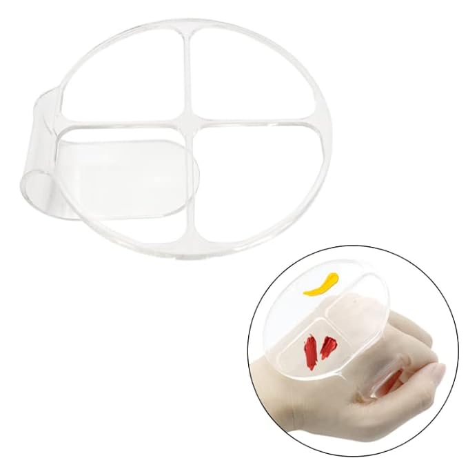 HLLMX 2 PCS Handheld Makeup Mixing Tray Hand