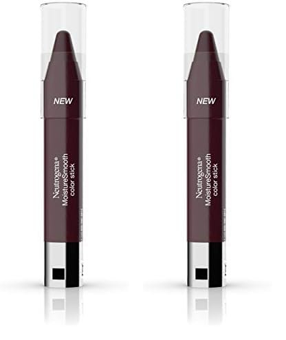 Neutrogena MoistureSmooth Color Stick for Lips, Moisturizing and Conditioning Lipstick with a Balm-Like Formula, Nourishing Shea Butter and Fruit Extracts, 180 Deep Plum, .011 oz (Pack of 2)