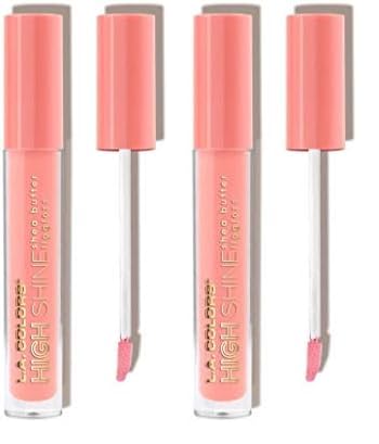 L.A. COLORS High Shine Shea Butter Lip Gloss, Baby Cakes, 0.14 Ounce (Pack of 2)