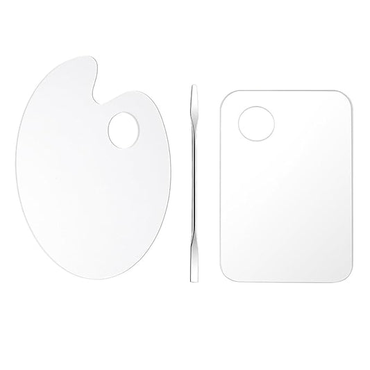 2 Pcs Acrylic Cosmetic Makeup Palette + 1