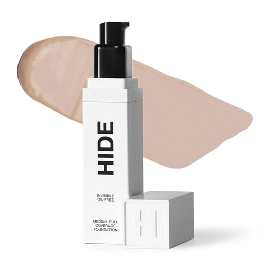 HIDE PREMIUM Liquid Foundation, Multi-Use Waterproof Foundation, Medium/Full 1 fl oz