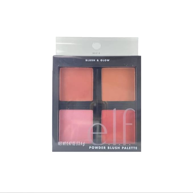 e.l.f. Cosmetics Powder Blush Palette, Four Blush Shades for Beautiful, Long-Lasting Pigment, Light