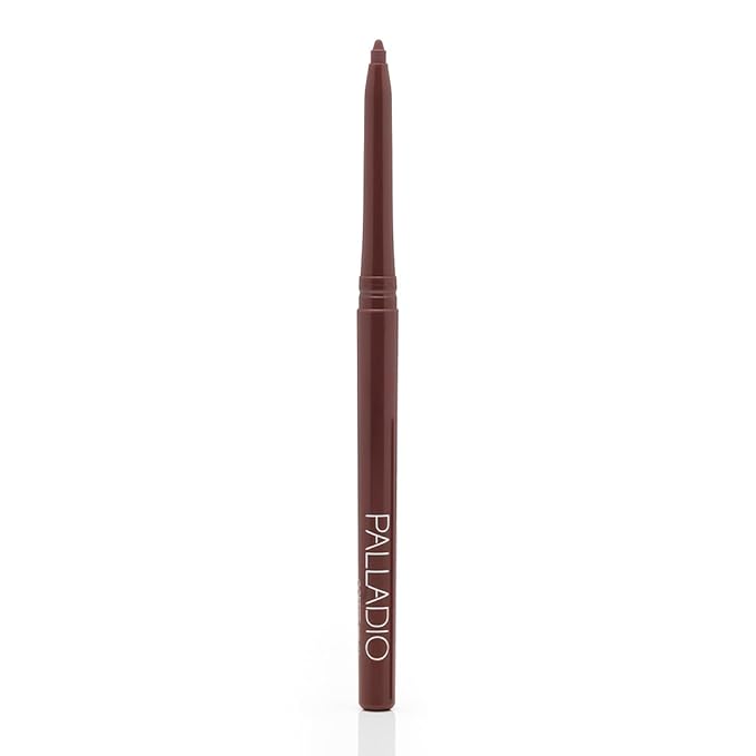 Palladio Retractable Waterproof Lip Liner High Pigmented and Creamy Color Slim Twist Up Smudge Proof Formula with Long Lasting All Day Wear No Sharpener Required, Coffee