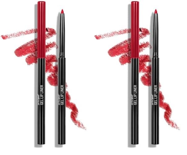 wet n wild Lip Liner Perfect Pout Matte Retractable Gel Lip Liner Pencil, Red The Scene (Pack of 2)