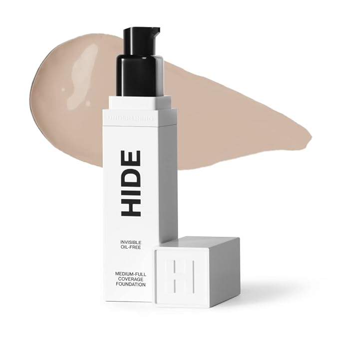 HIDE PREMIUM Liquid Foundation, Multi-Use Waterproof Foundation, Medium/Full 1 fl oz