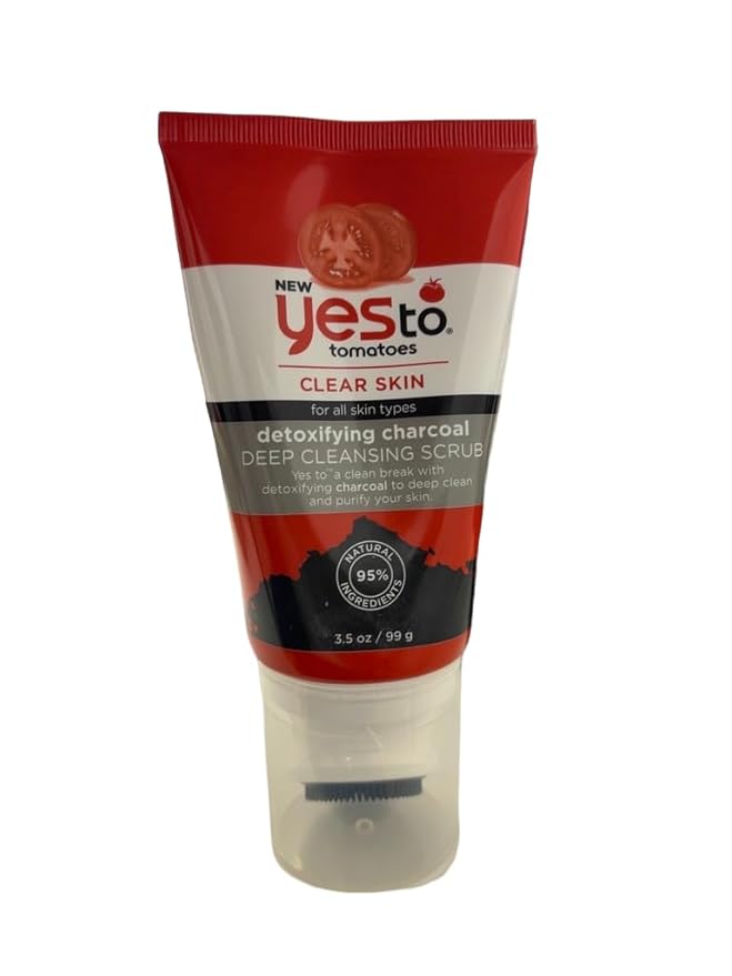 Yes To Tomatoes Clear Skin Detoxifying Daily Cleanser For Acne Prone Skin, Deep Clean, Salicylic Acid & Charcoal, 97% Natural Ingredients, 5 Fl Oz