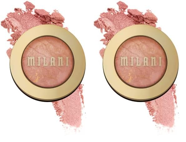 Milani Baked Blush - Berry Amore (0.12 Ounce) Cruelty-Free Powder Blush - Shape, Contour & Highlight Face for a Shimmery or Matte Finish (Pack of 2)
