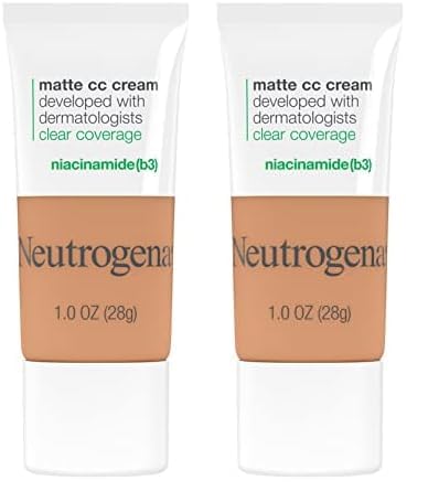 Neutrogena Clear Coverage Flawless Matte CC Cream, Full-Coverage of 2) 1 oz