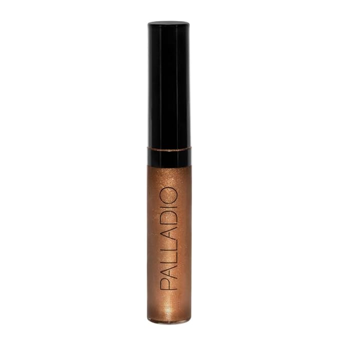 Palladio Lip Gloss, Non-Sticky Lip Gloss, Contains Vitamin E and Aloe, Offers Intense Color and Moisturization, Minimizes Lip Wrinkles, Softens Lips with Beautiful Shiny Finish, Sheer Bronze