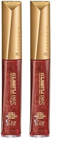 Rimmel Stay Plumped Lip Gloss, 760 Bronze Suga, Pack of 2