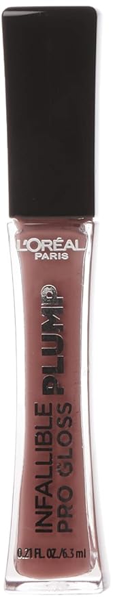 L'Oreal Paris Infallible Pro Gloss Plump Lip Gloss with Hyaluronic Acid, Long Lasting Plumping Shine, Lips Look Instantly Fuller and More Plump, Moonlit Rose, 0.21 fl. oz.