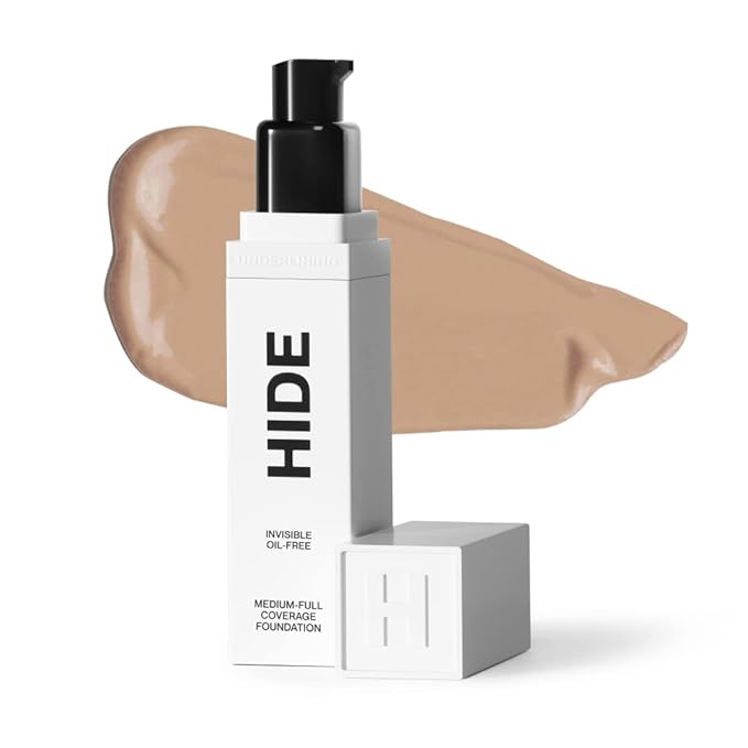 HIDE PREMIUM Liquid Foundation, Multi-Use Waterproof Foundation, Medium/Full 1 fl oz