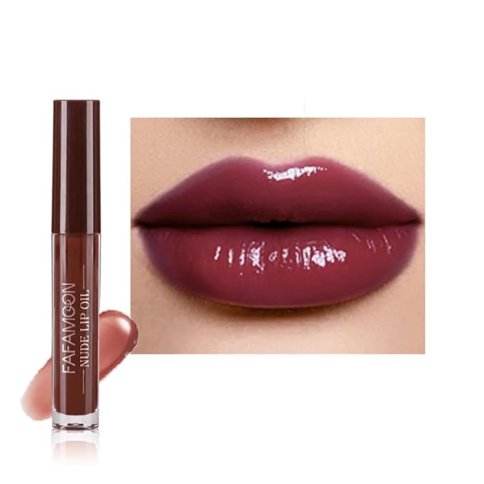 Hydrating Lip Glow Oil, Plumping Lip Oil, Tinted Lip Plumper Gloss,Younger-Looking Lips | Nourishing Long Lasting Non-Sticky Hydrating & Smoothing Lip Treatment Cruelty Free 12#