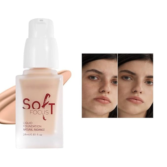 Full Coverage Soft Focus Liquid Foundation, Lightweight Moisturizing