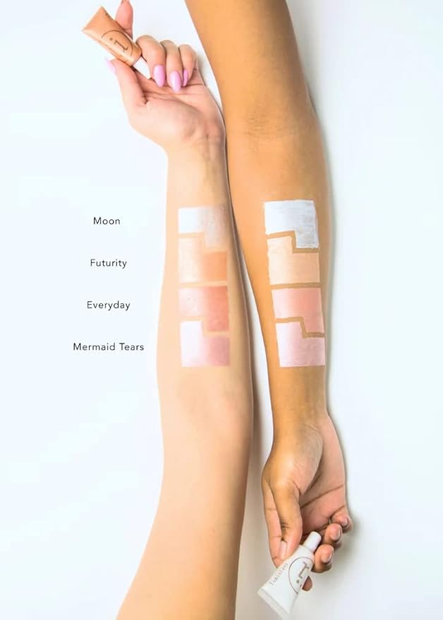 M2U NYC Liquid Highlighter Makeup, Luminizer Pearl, Shimmer Illuminating (Orange-Futurity)