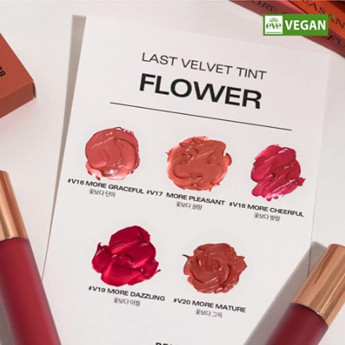 BBIA Last Velvet Tint - Soft & Creamy Matte Finish Lip Stain, Blur Effect with Velvety Texture, Long-Lasting, High Pigment, Lightweight, Non-Drying, Vegan, Korean Lip Makeup (V20 MORE MATURE)
