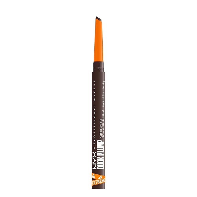 NYX PROFESSIONAL MAKEUP Duck Plump Plumping Lip Liner, Matte Pencil With Up To 10HR Wear, Double Dose (Dark Brown Lip Liner)